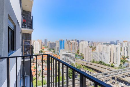 Varanda da Sala de apartamento para alugar com 1 quarto, 27m² em Campo Belo, São Paulo