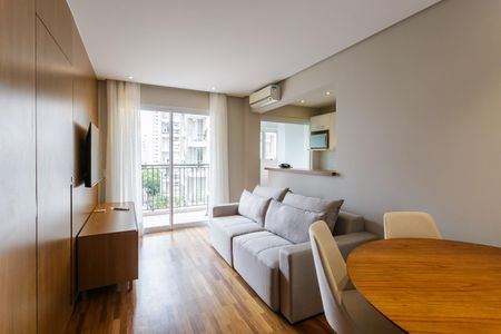 Sala de apartamento para alugar com 1 quarto, 48m² em Moema, São Paulo