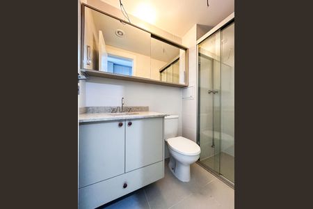 Banheiro de apartamento para alugar com 1 quarto, 25m² em Jardim das Acacias, São Paulo