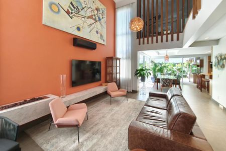 Sala de Estar de casa de condomínio para alugar com 4 quartos, 320m² em Swiss Park, Campinas