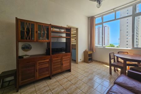 Sala de apartamento para alugar com 1 quarto, 57m² em Centro, Guarujá
