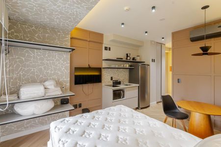 Quarto e Cozinha de kitnet/studio para alugar com 1 quarto, 31m² em Vila Nova Conceição, São Paulo