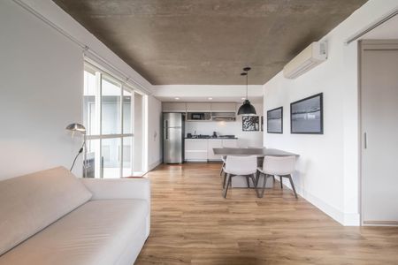 Sala de apartamento para alugar com 1 quarto, 64m² em Cidade Monções, São Paulo