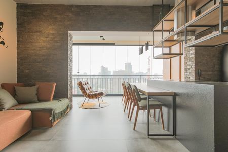 Sala de apartamento para alugar com 1 quarto, 62m² em Cidade Monções, São Paulo