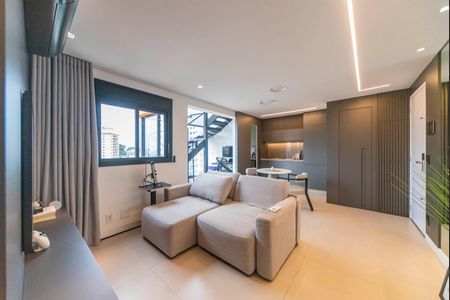 Sala de apartamento à venda com 1 quarto, 108m² em Jardim Bela Vista, Santo André